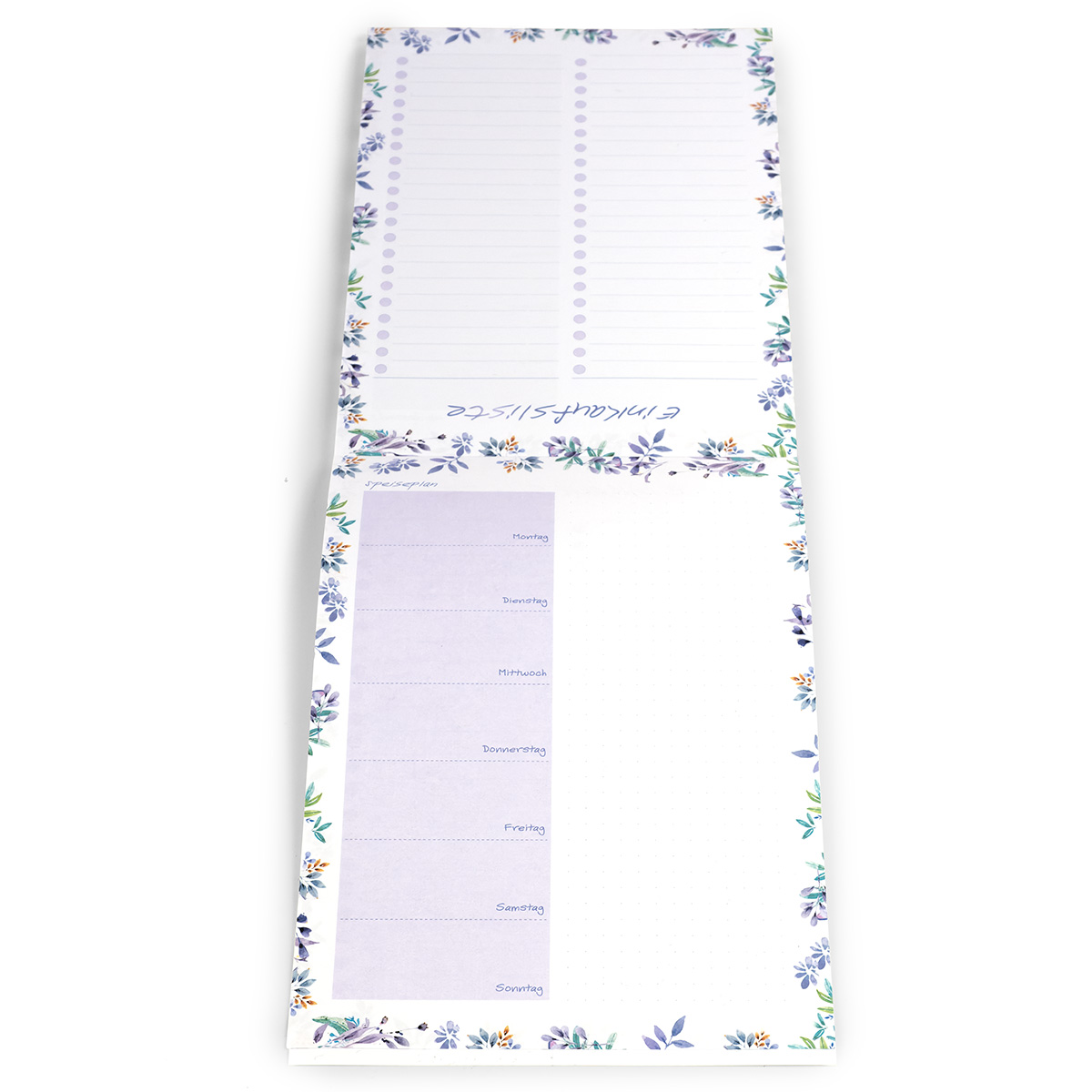 Einkaufsblock mit Essensplaner